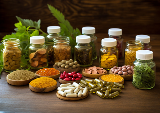 variety of herbal supplements