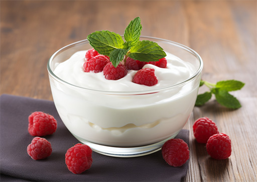 yogurt in a glass bowl