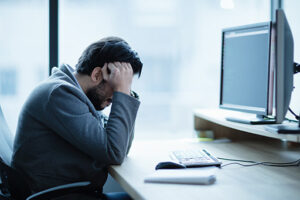 tension headache from stress while sitting