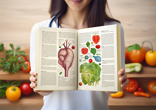 person holding a book about health