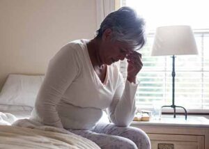 senior lady experiencing psychological distress