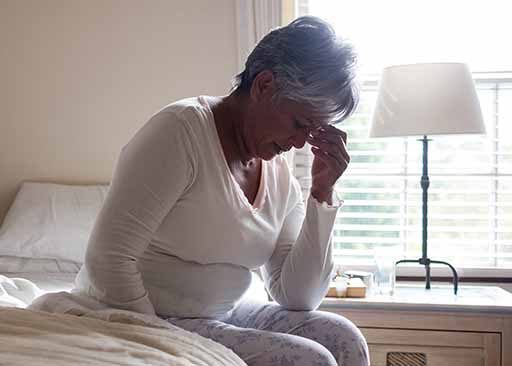 senior lady experiencing psychological distress