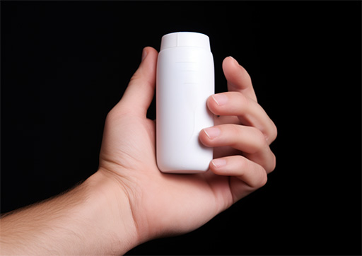 person holding antiperspirant