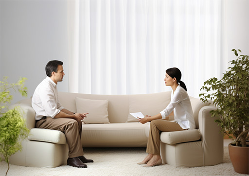 man talking to his wife about a decision
