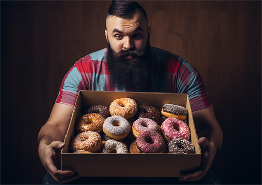 Person hält eine Schachtel Donuts