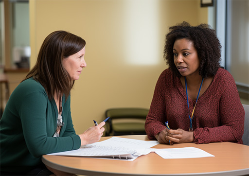 behavioral health technician counseling a patient