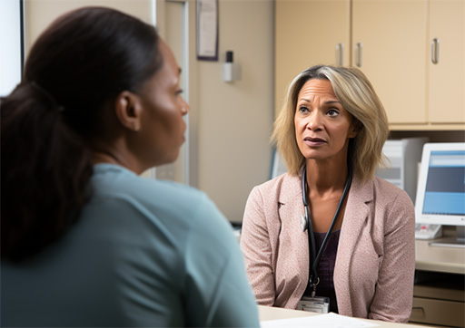 behavioral health technician listening carefully to a patient