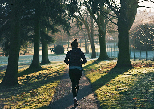 person jogging to reduce emotional stress