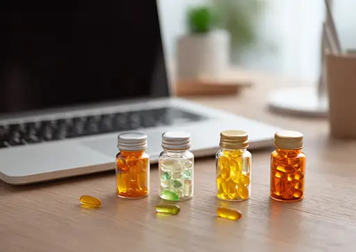 bottles of nutritional supplements