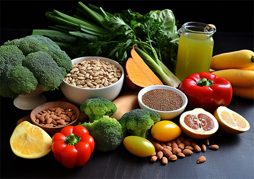 variety of healthy foods