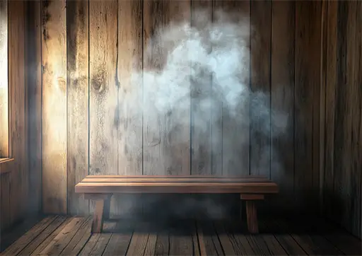 bench in a steam room