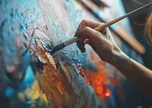 hand using a paintbrush