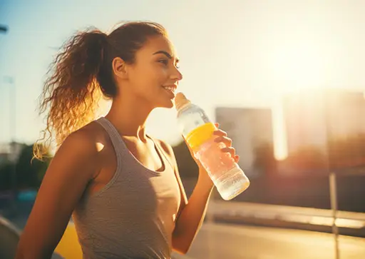 lady holding bottled water
