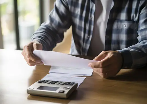 person paying medical bills