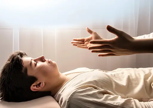 person using therapeutic touch