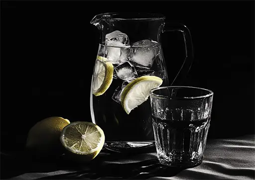 water pitcher with ice