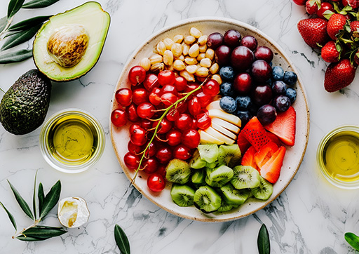 avocado grains fruits vegetables