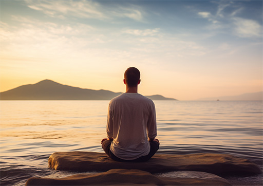meditating or doing yoga