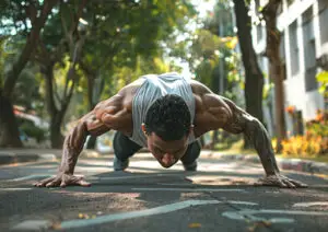 person doing burpees