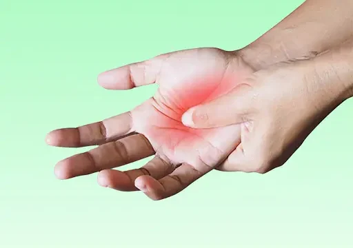 biofeedback pain management in the palm of a female hand