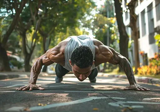 person doing burpees